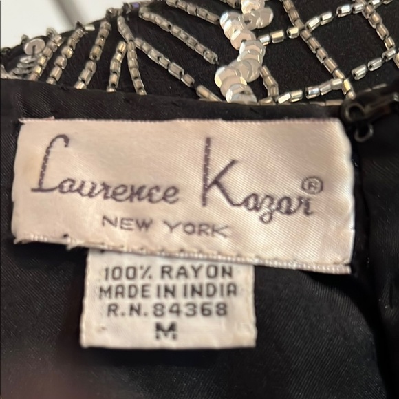 Vintage Laurence Kazar Women's Black and Silver Beaded Sequined Flowy
Dress - Picture 10 of 12